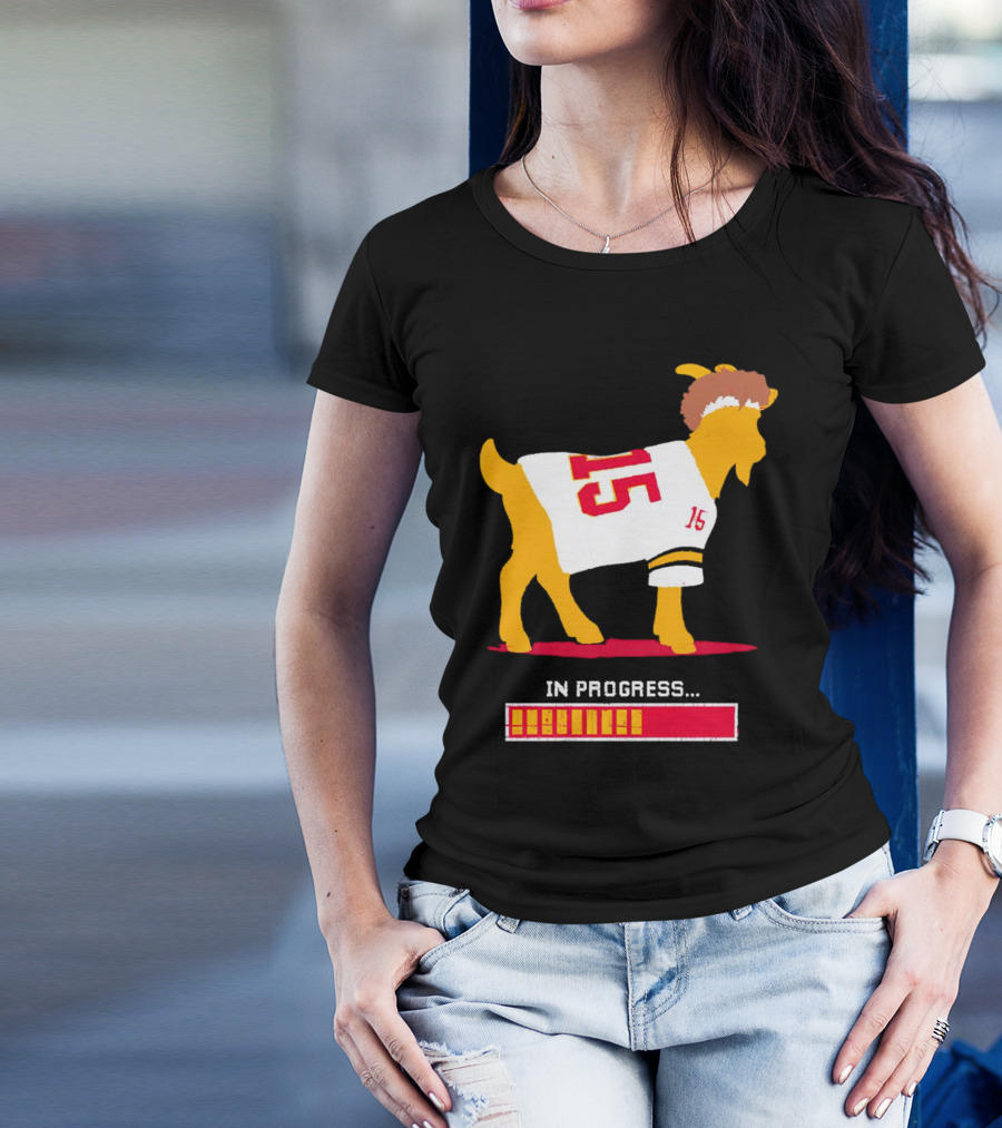 Goat In Progress Patrick Mahomes Kansas City Chiefs Number 15 T-Shirt