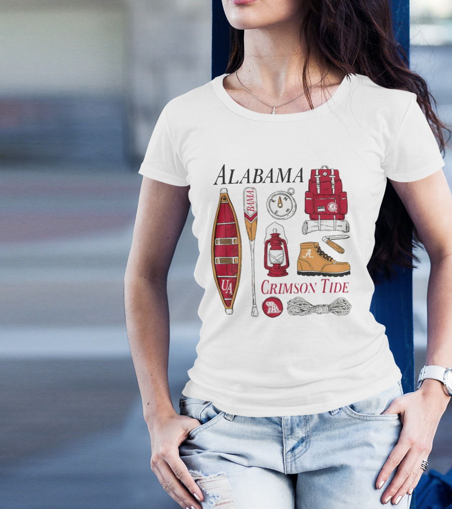 Alabama Crimson Tide Camping Gear And Outdoor Adventure Essentials T-Shirt