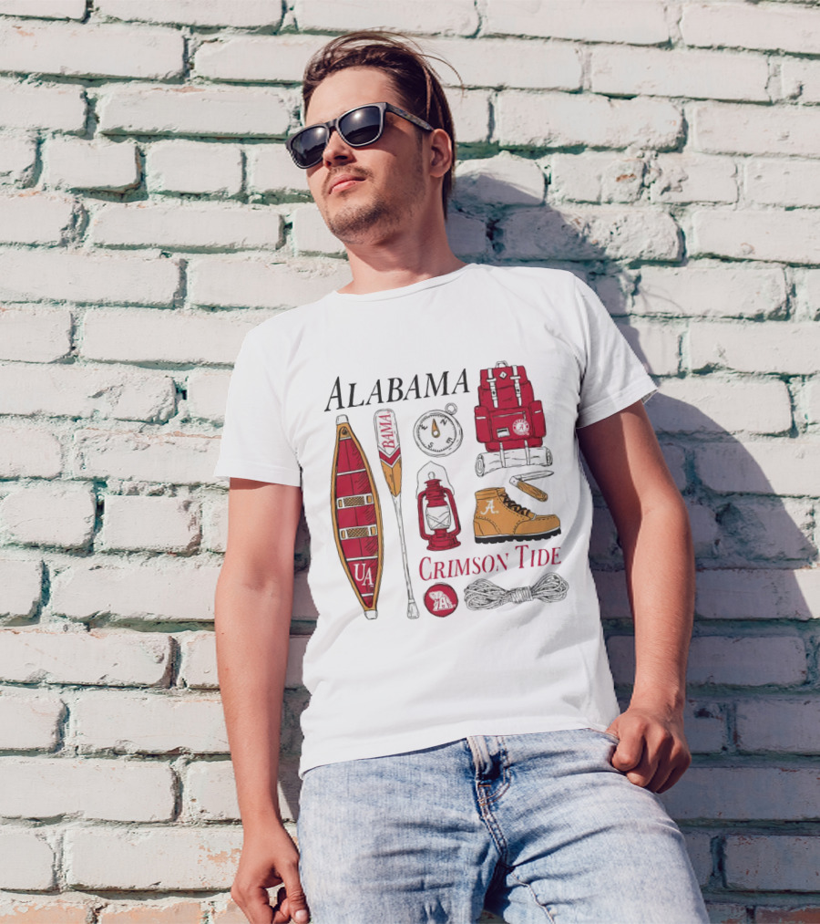 Alabama Crimson Tide Camping Gear And Outdoor Adventure Essentials T-Shirt