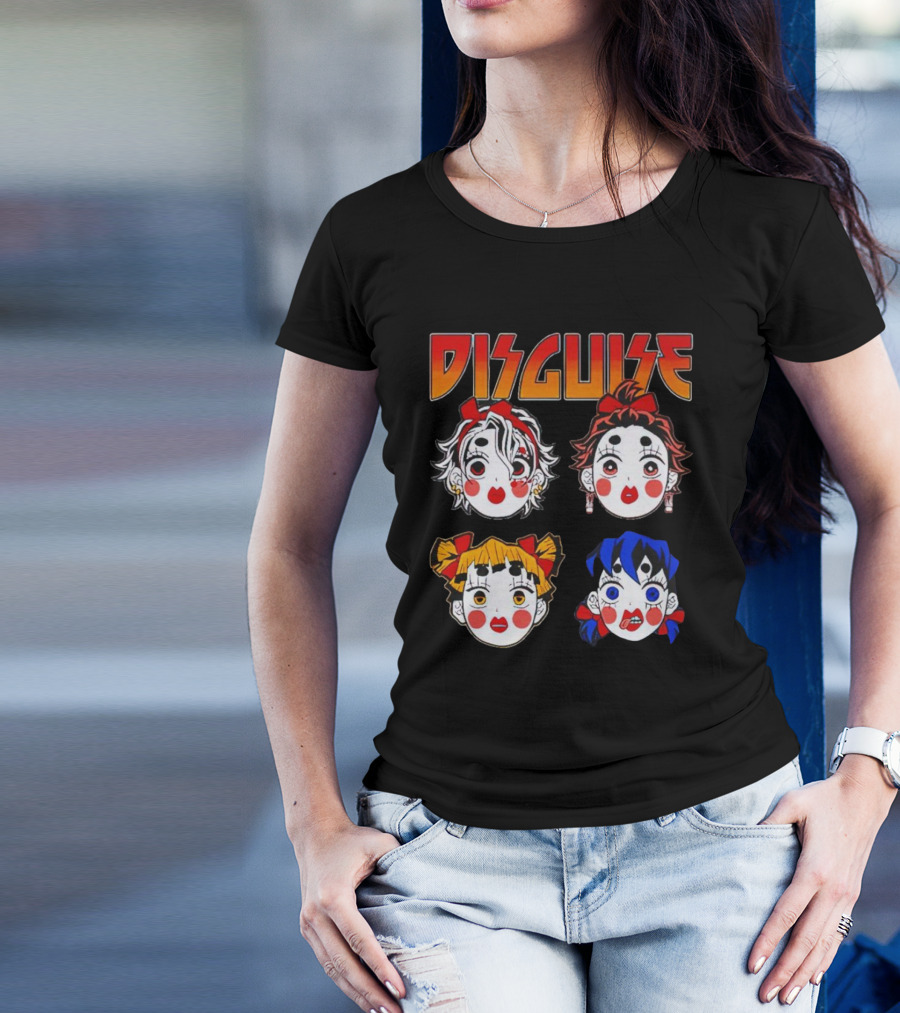 Disguise Anime Demon Slayer Character Faces T-Shirt