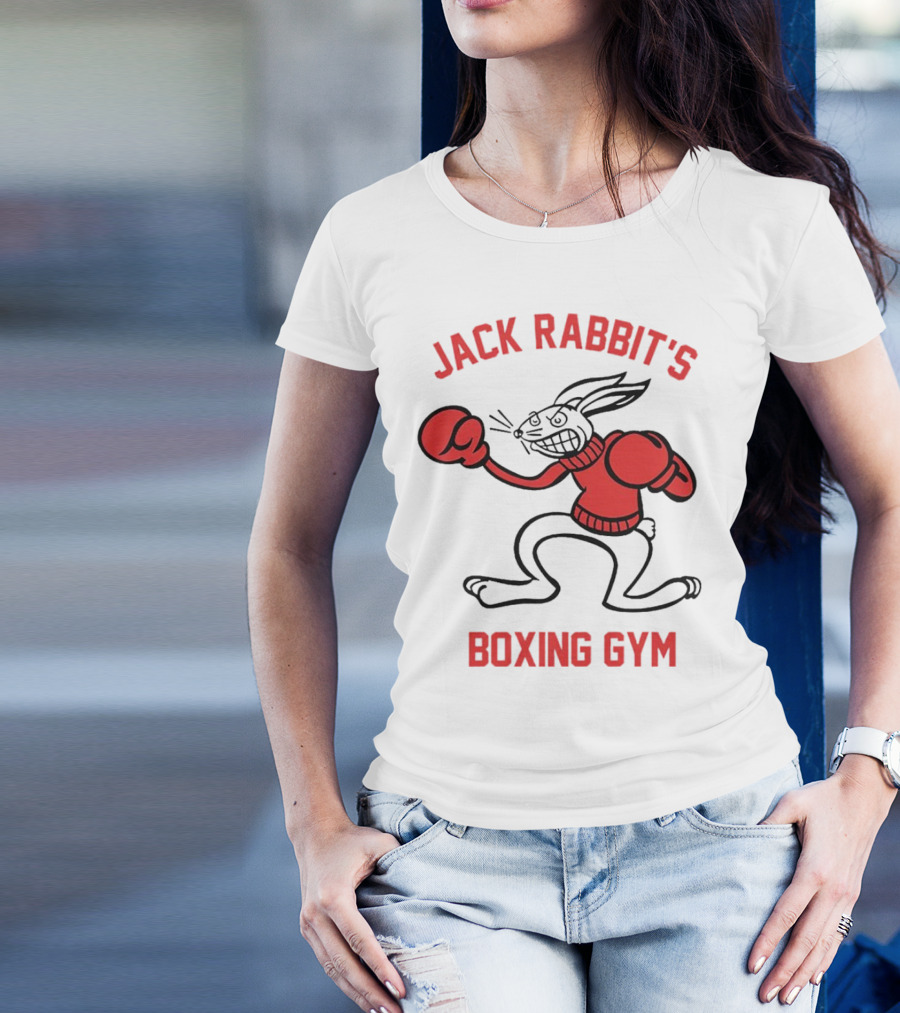 Jack Rabbit's Boxing Gym Rabbit Illustration With Boxing Gloves T-Shirt