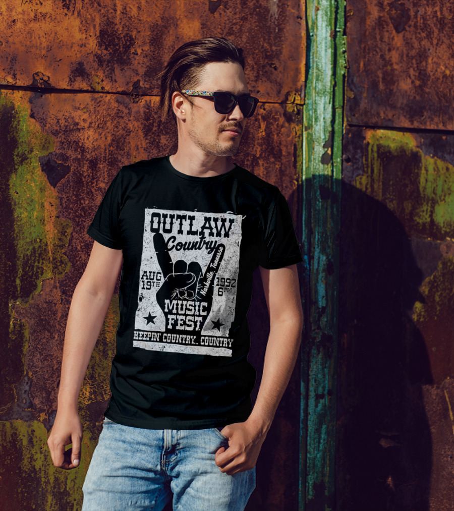 Outlaw Country Music Fest Nashville Tennessee Aug 19th 1992 6PM Keepin' Country Country T-Shirt