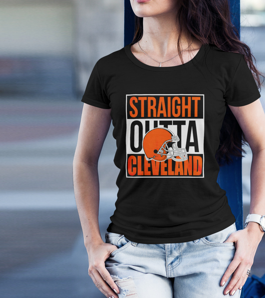 Cleveland Browns Straight Outta Cleveland Helmet T-Shirt