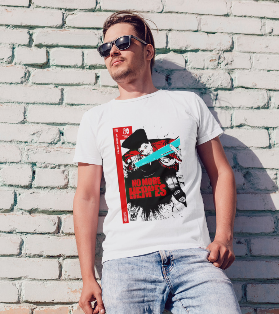 No More Heroes Game Box Art With Character And Sword T-Shirt