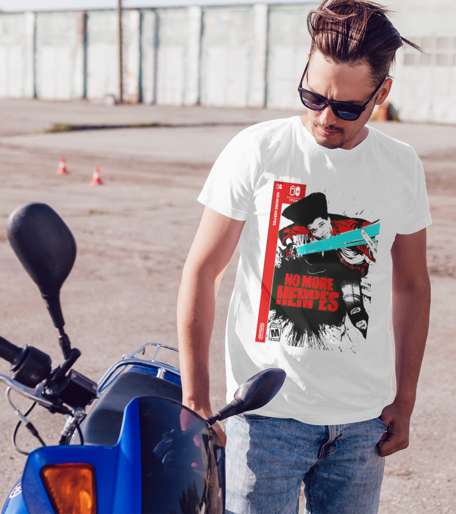 No More Heroes Game Box Art With Character And Sword T-Shirt