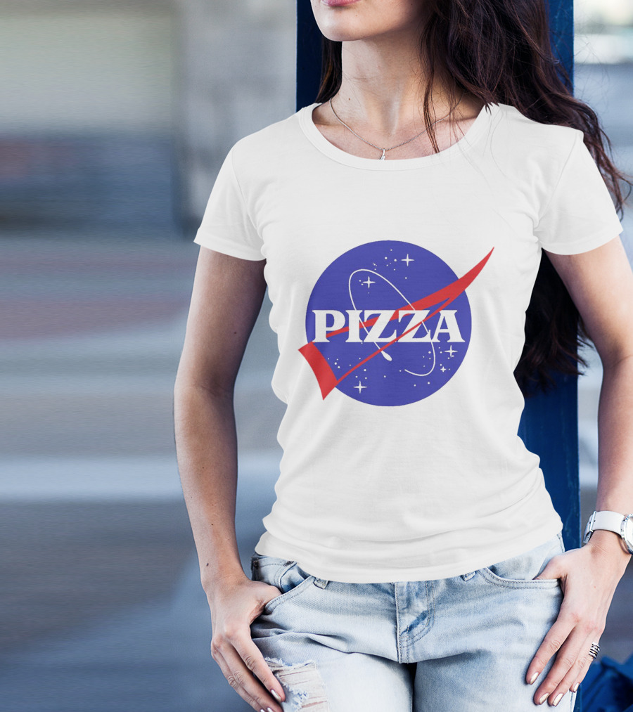 Pizza NASA Style Logo Parody Interstellar T-Shirt