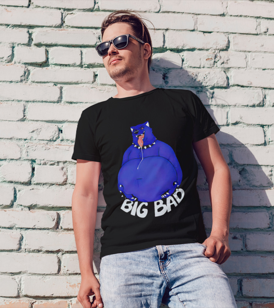 Big Bad Slosh Dog Blue Cartoon Character T-Shirt