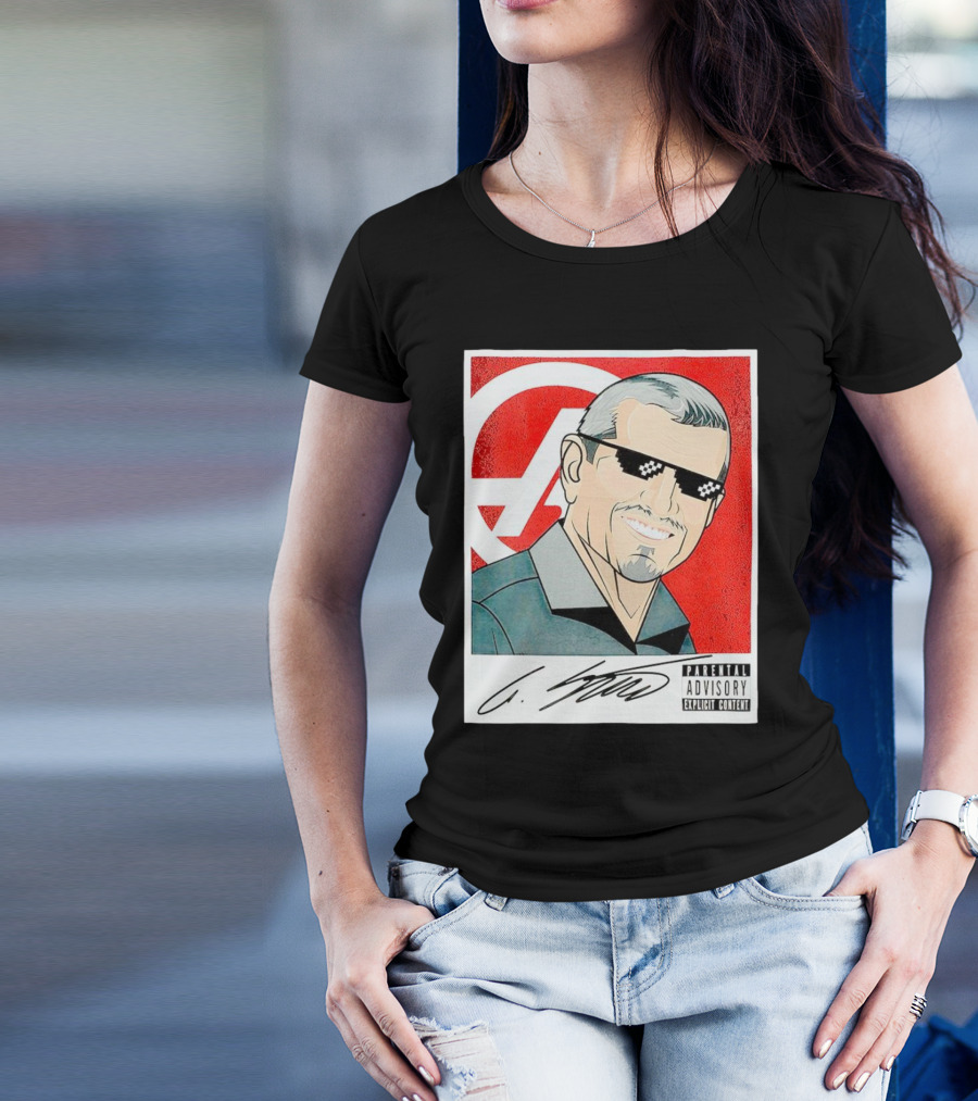 Guenther Steiner Parental Advisory Explicit Content Signature F1 Racing Image T-Shirt