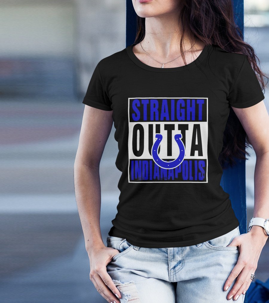 Straight Outta Indianapolis Colts Horseshoe T-Shirt