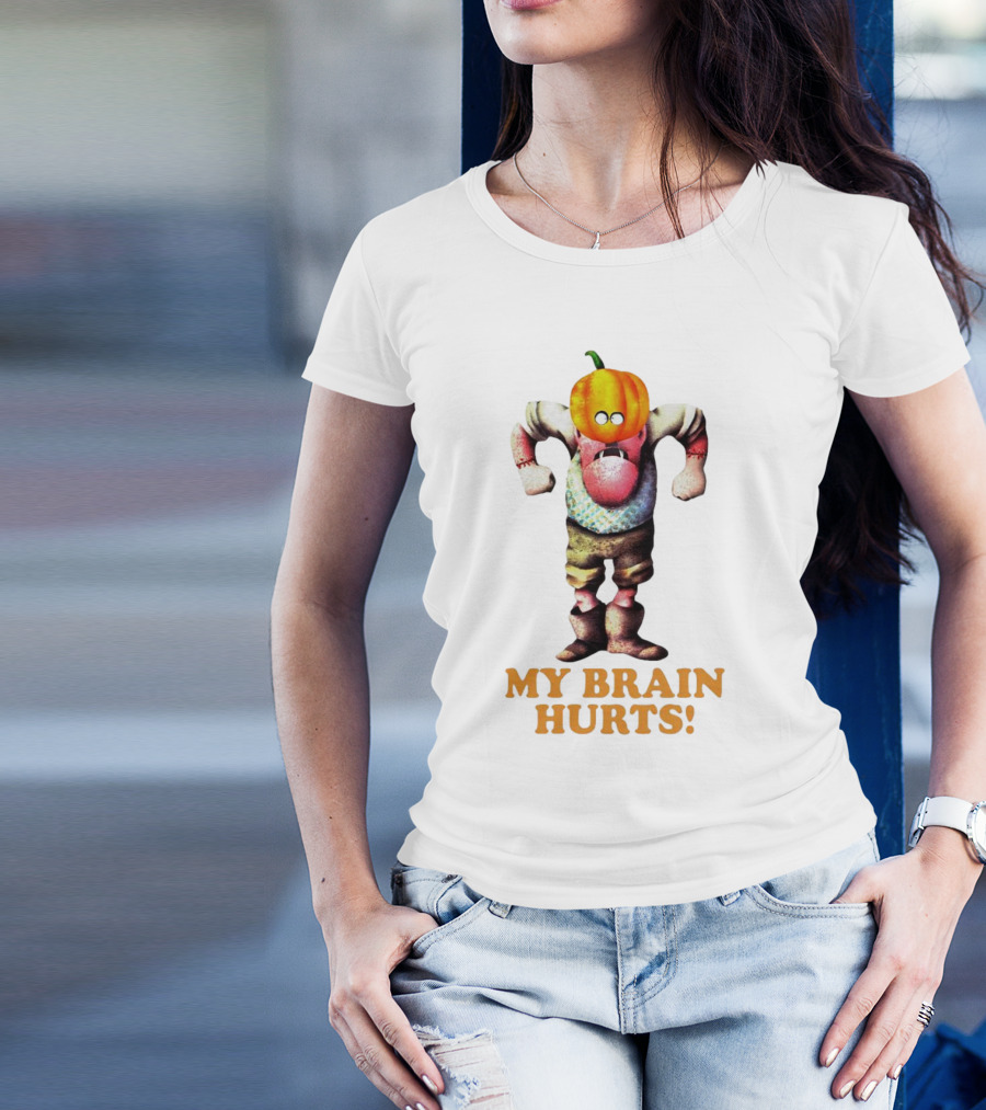 Gumby Halloween My Brain Hurts Pumpkin Head Character T-Shirt