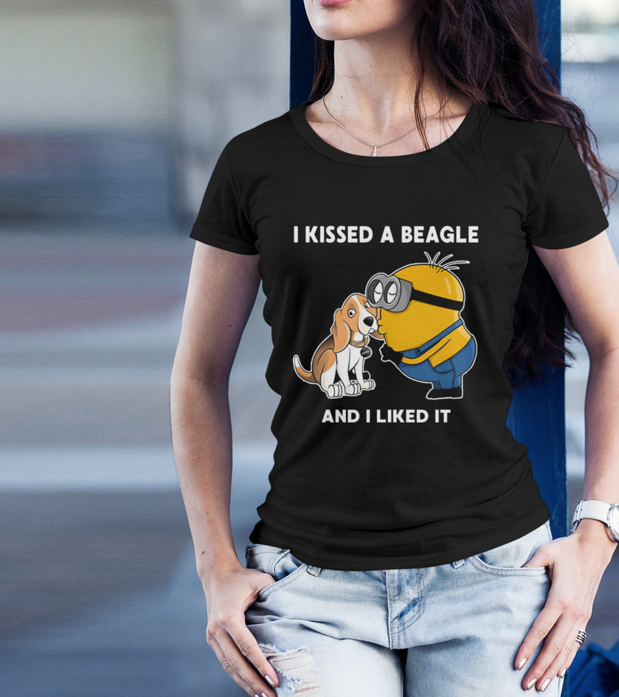 I Kissed A Beagle And I Liked It Minion Beagle Interaction T-Shirt