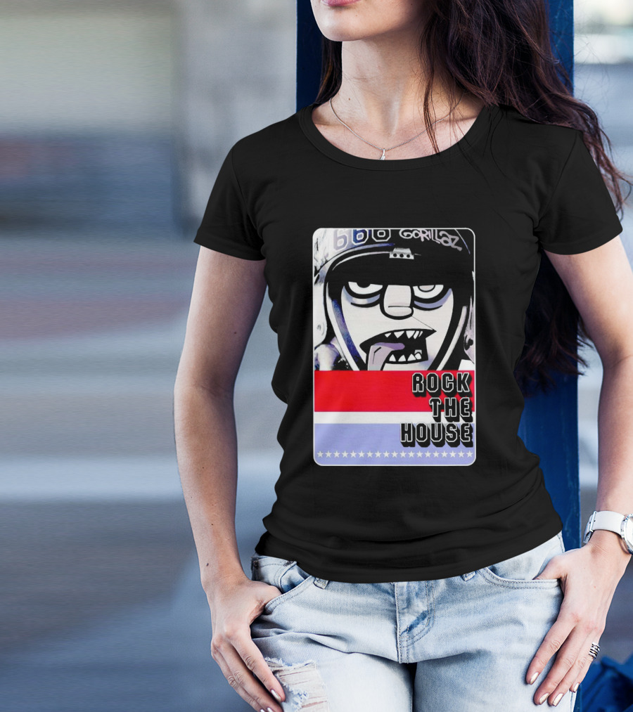 Gorillaz Rock The House 66 50s Style Helmet T-Shirt