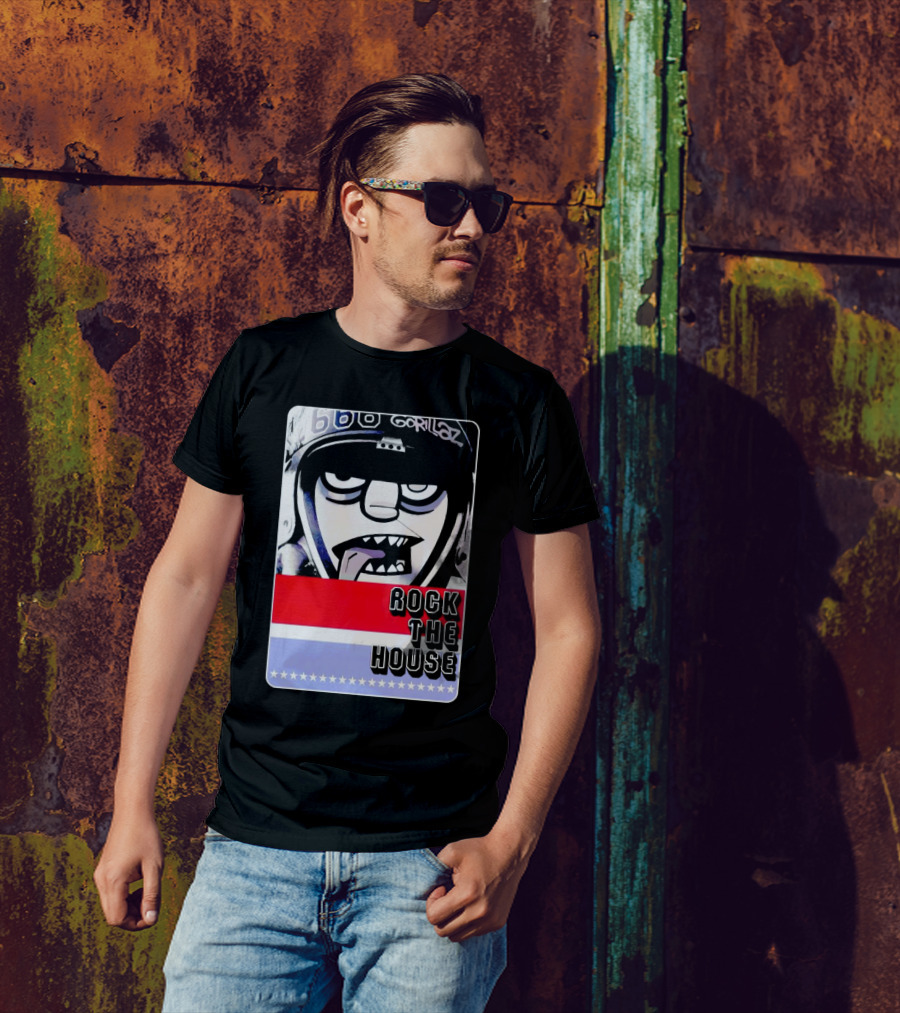 Gorillaz Rock The House 66 50s Style Helmet T-Shirt
