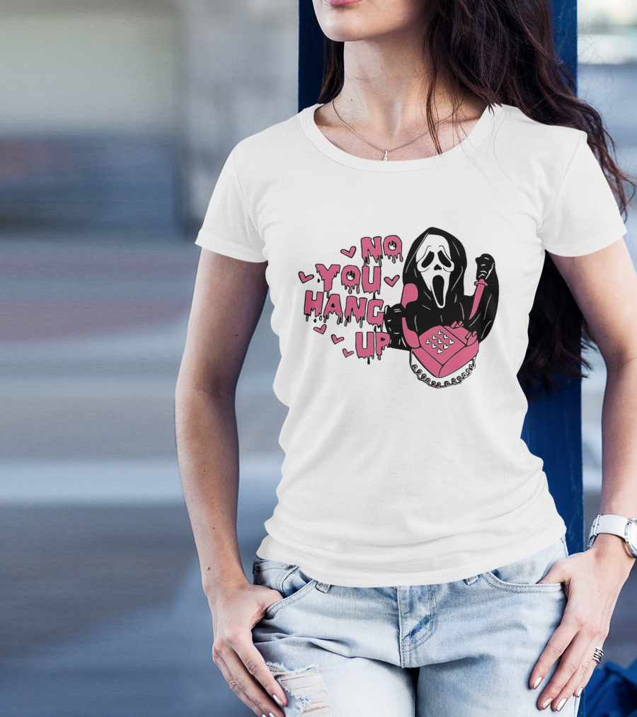 Ghostface Telephone Scene No You Hang Up Halloween T-Shirt