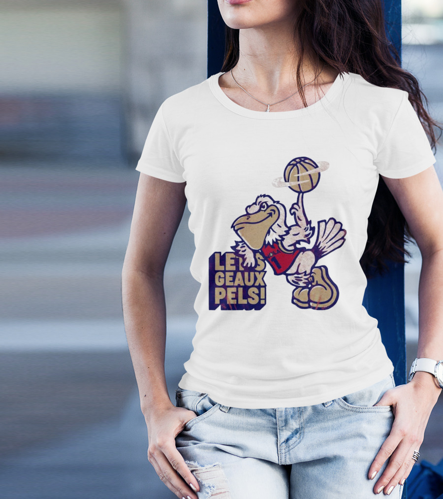 Let’s Geaux Pels Basketball Pelican T-Shirt