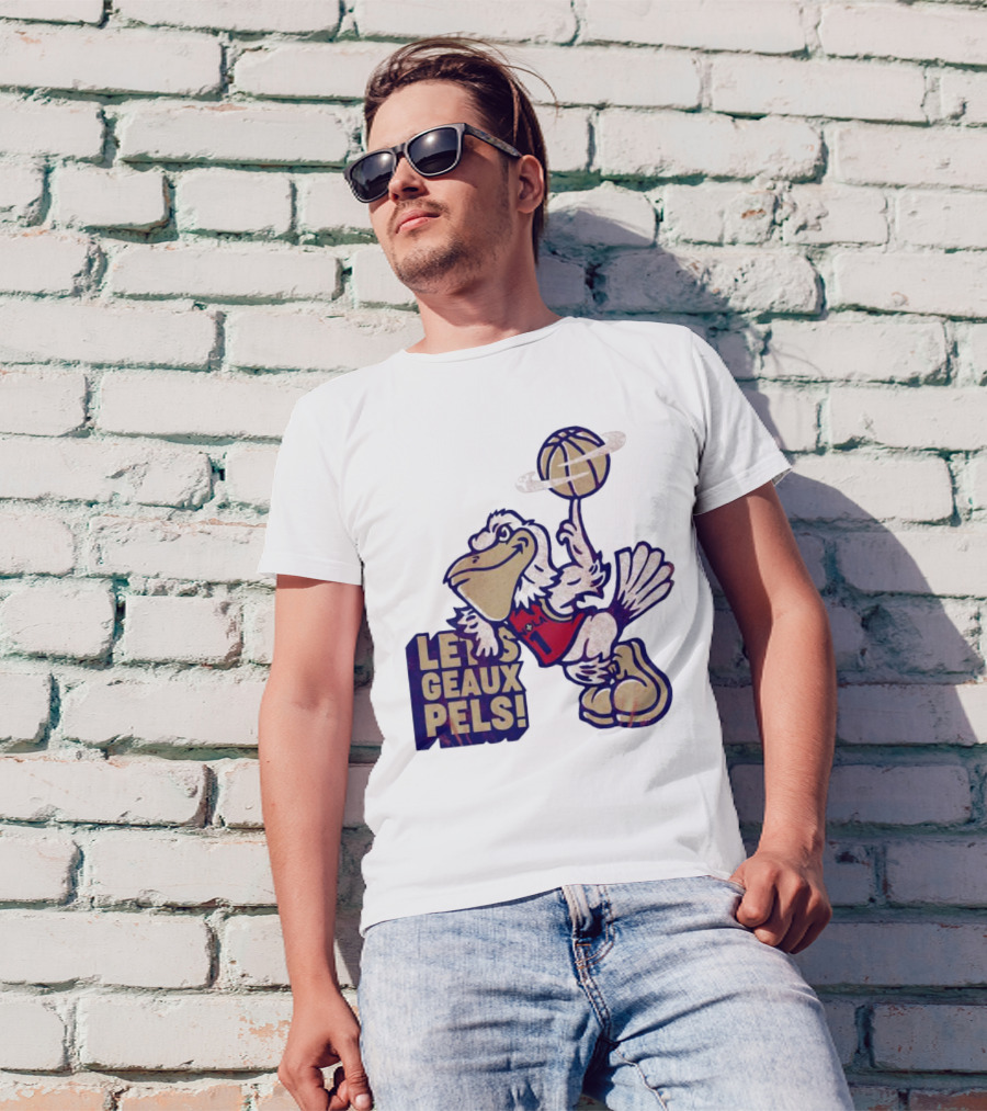 Let’s Geaux Pels Basketball Pelican T-Shirt