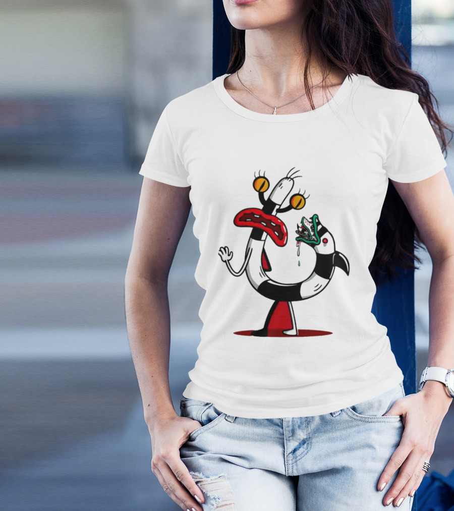 Worm Tail Cartoon Creature Horror T-Shirt