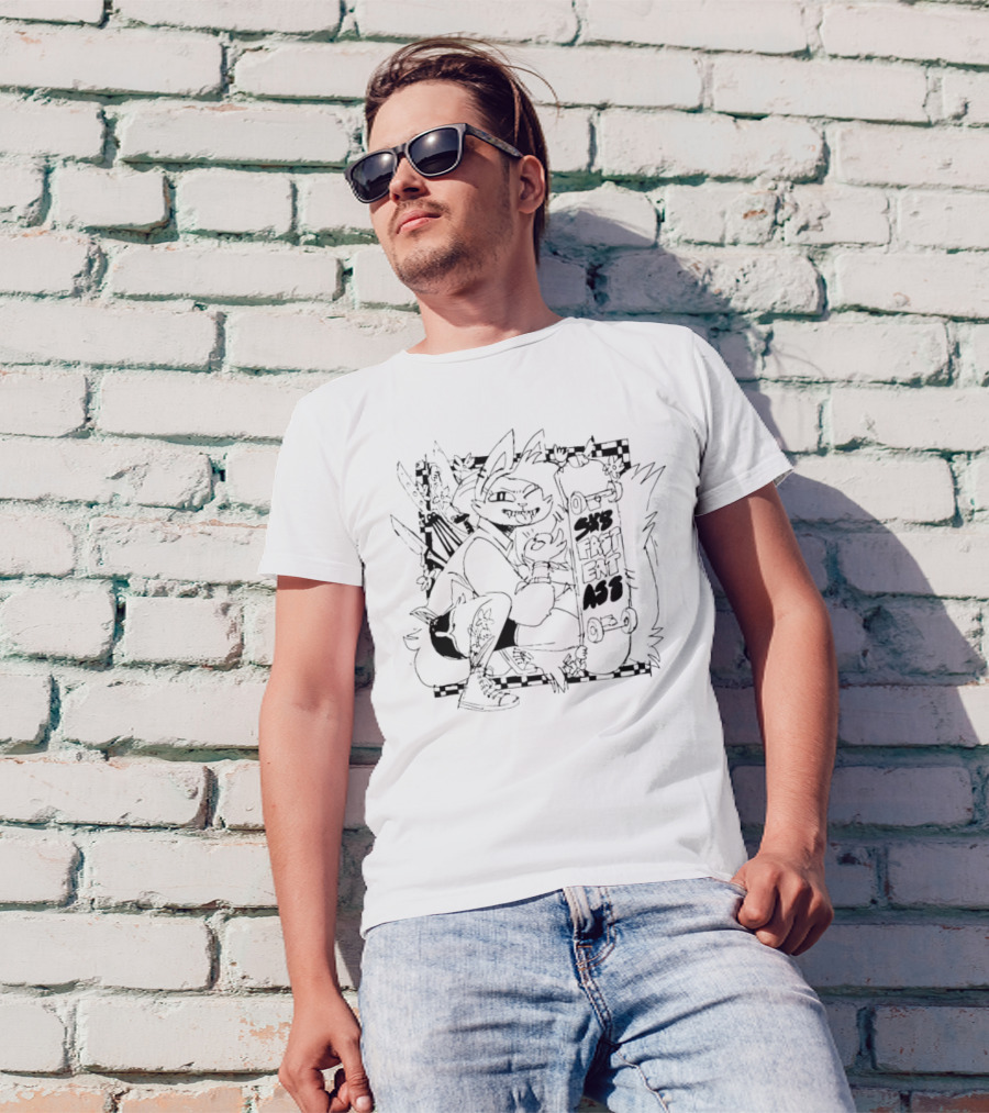 Cat Sk8 Fast Eat Ass Skateboard Style Adventure T-Shirt