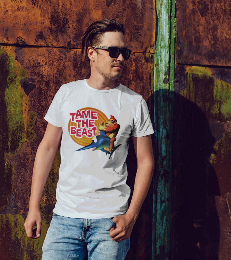 Tame The Beast Donkey Kong Riding Swordfish T-Shirt