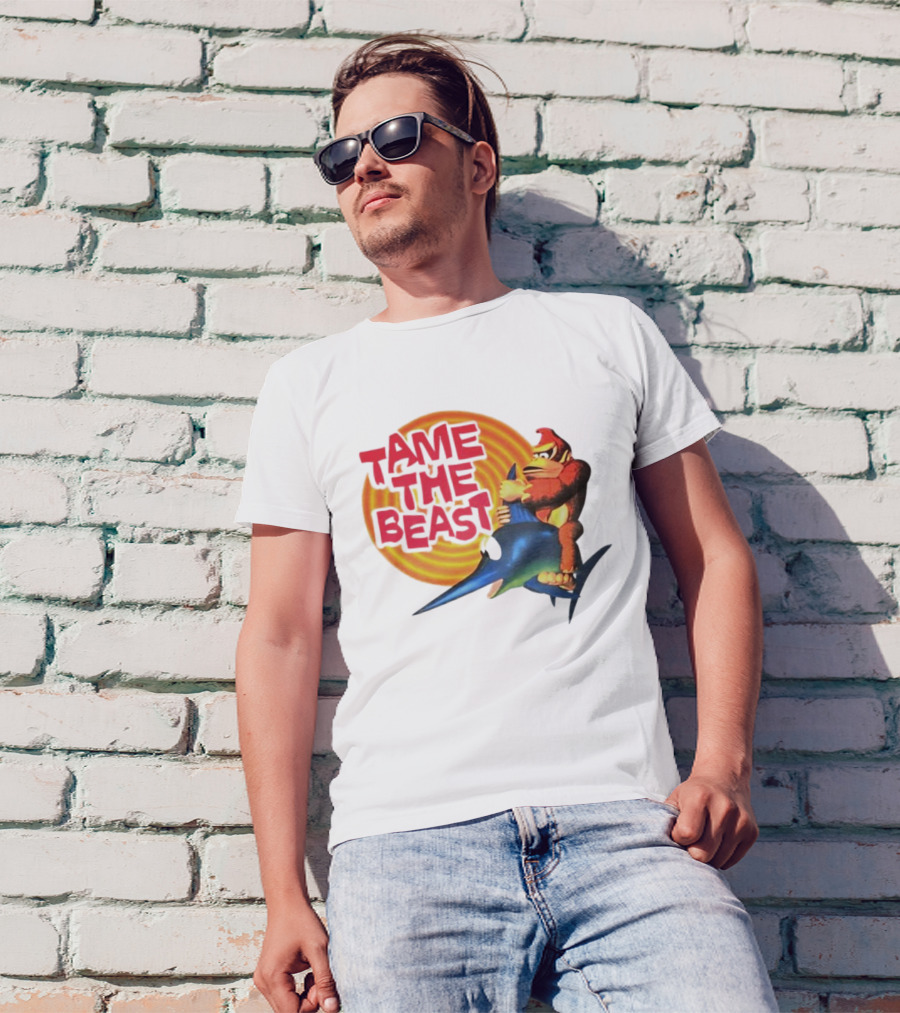Tame The Beast Donkey Kong Riding Swordfish T-Shirt