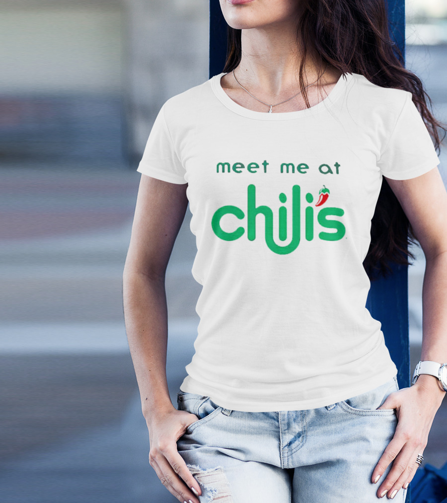 Meet Me At Chili’s Neon Logo With Chili Pepper T-Shirt
