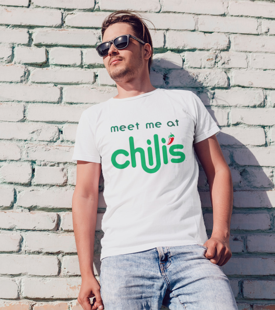 Meet Me At Chili’s Neon Logo With Chili Pepper T-Shirt