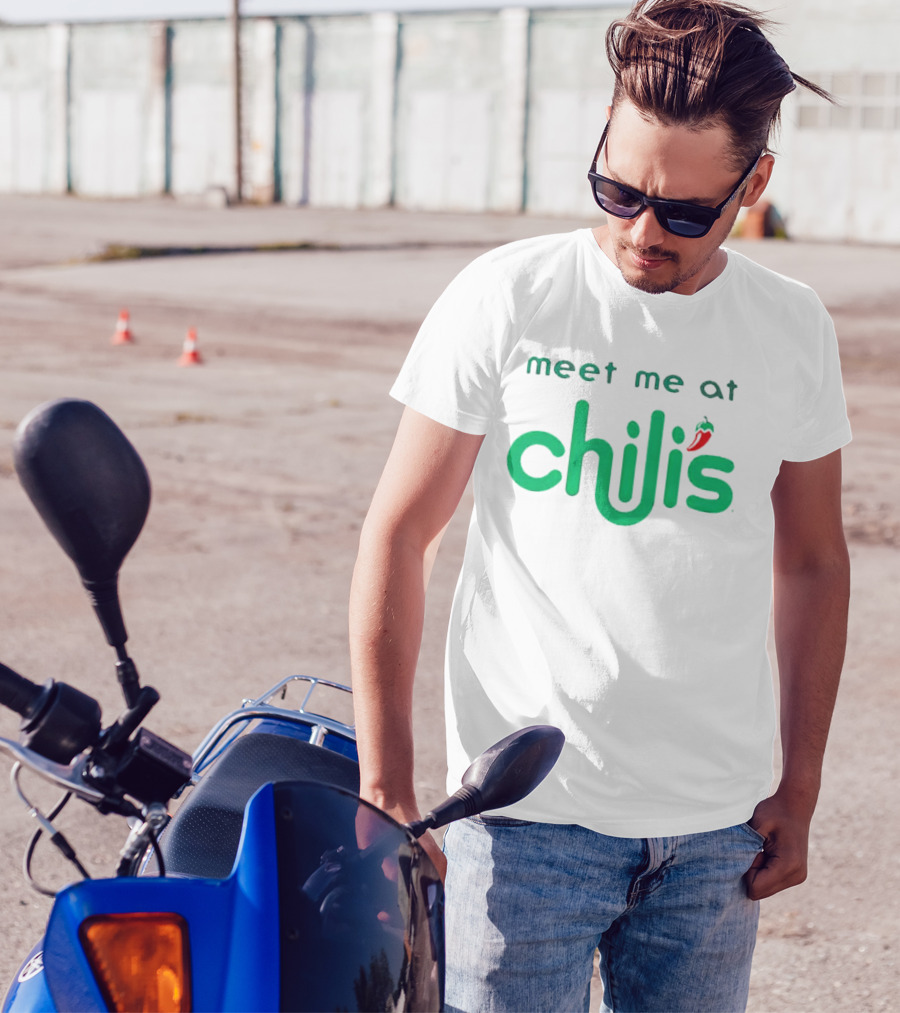 Meet Me At Chili’s Neon Logo With Chili Pepper T-Shirt