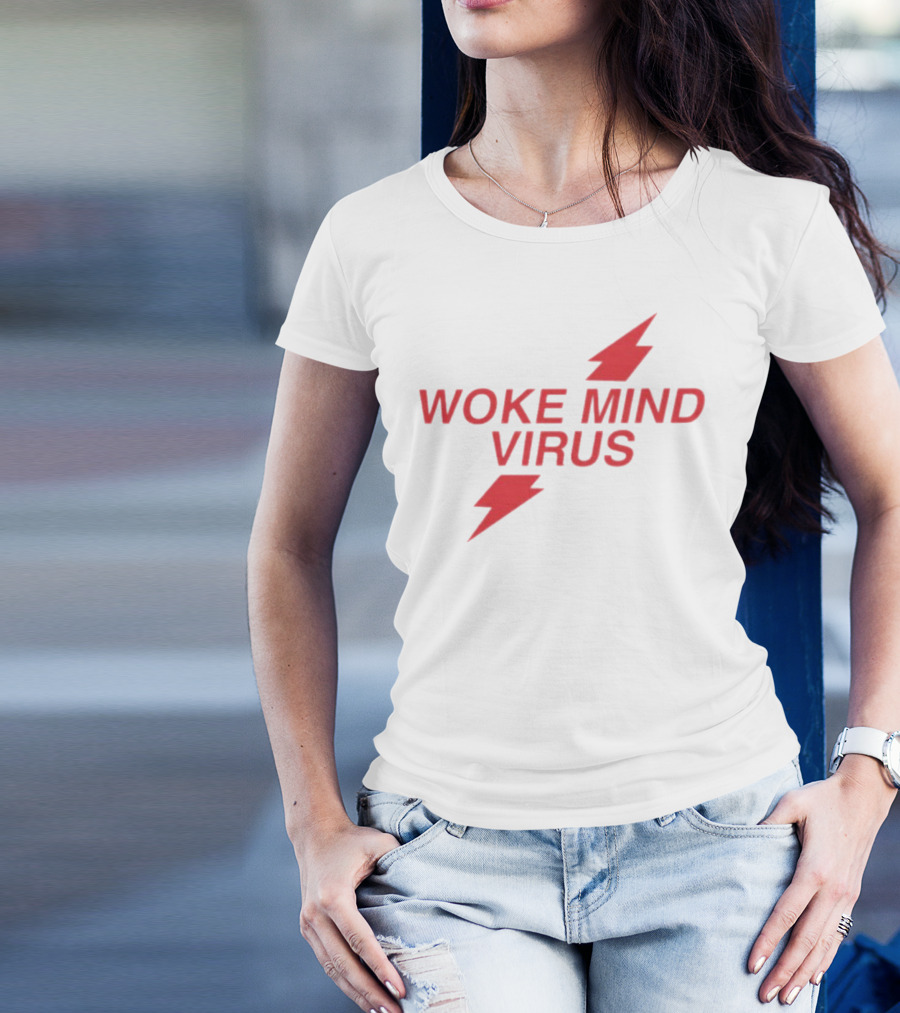Woke Mind Virus Red Lightning Bolt T-Shirt