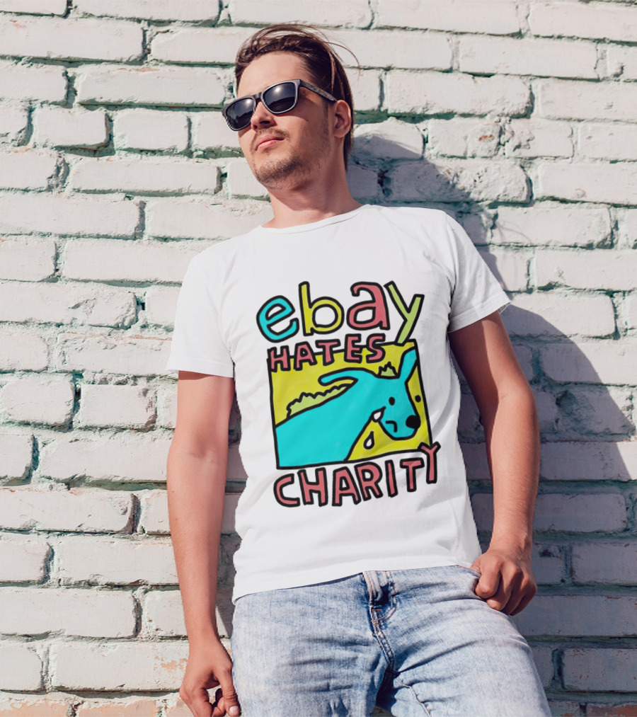 Ebay Hates Charity Whimsical Blue Goat T-Shirt