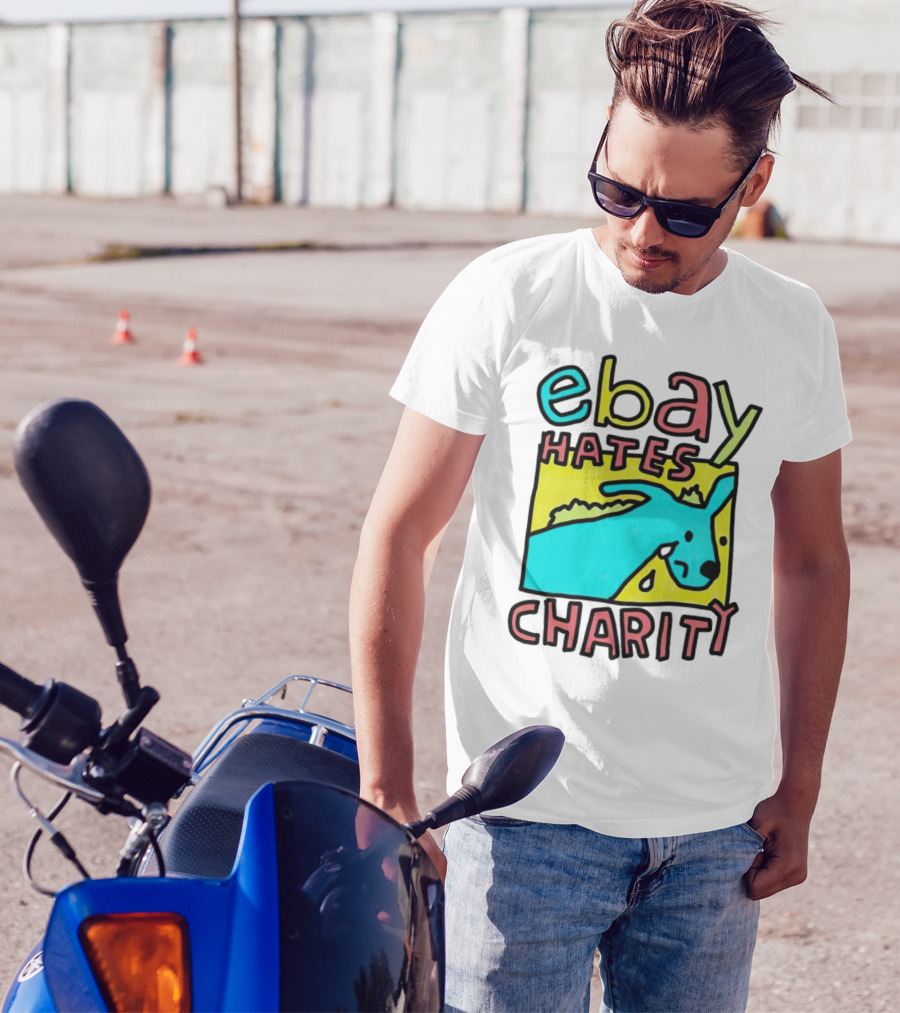 Ebay Hates Charity Whimsical Blue Goat T-Shirt