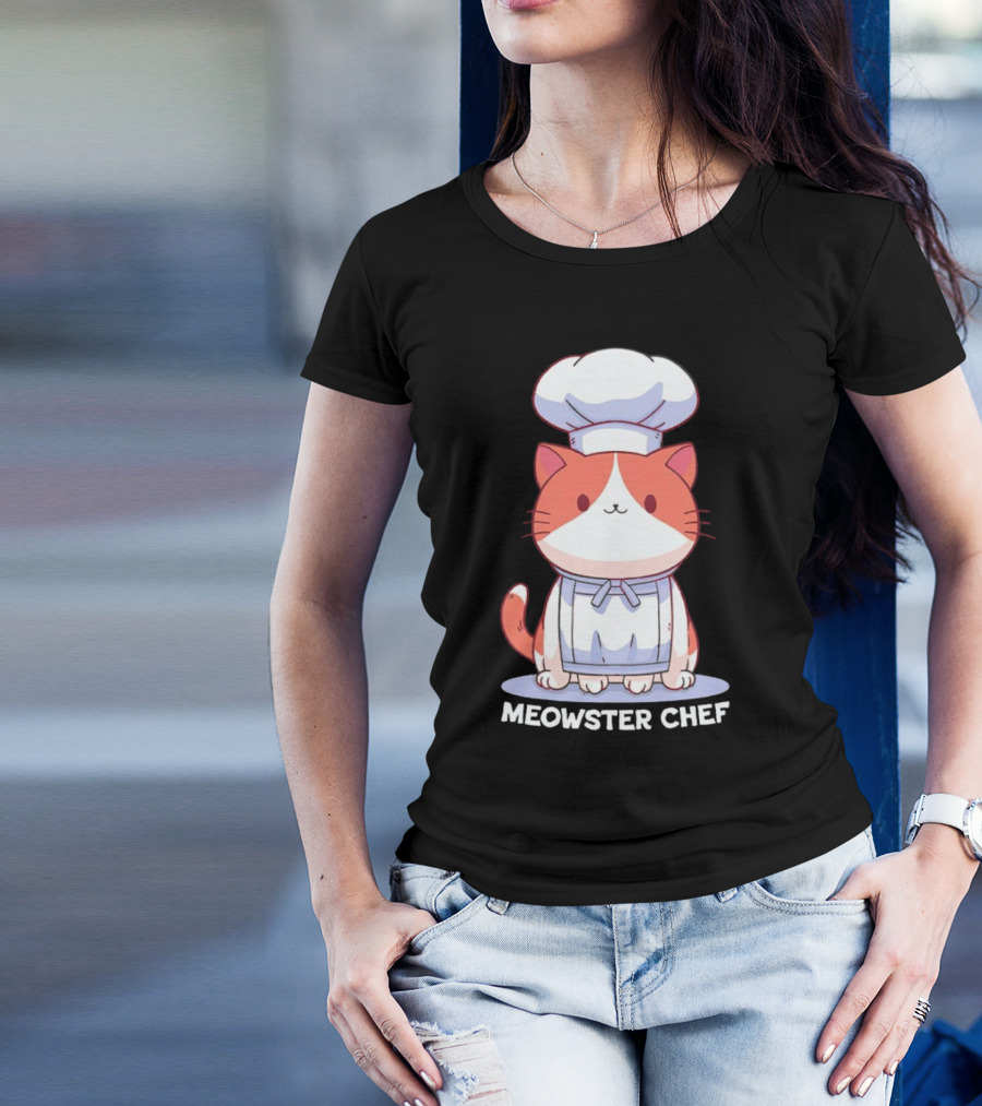 Meowster Chef Adorable Cat Cooking T-Shirt