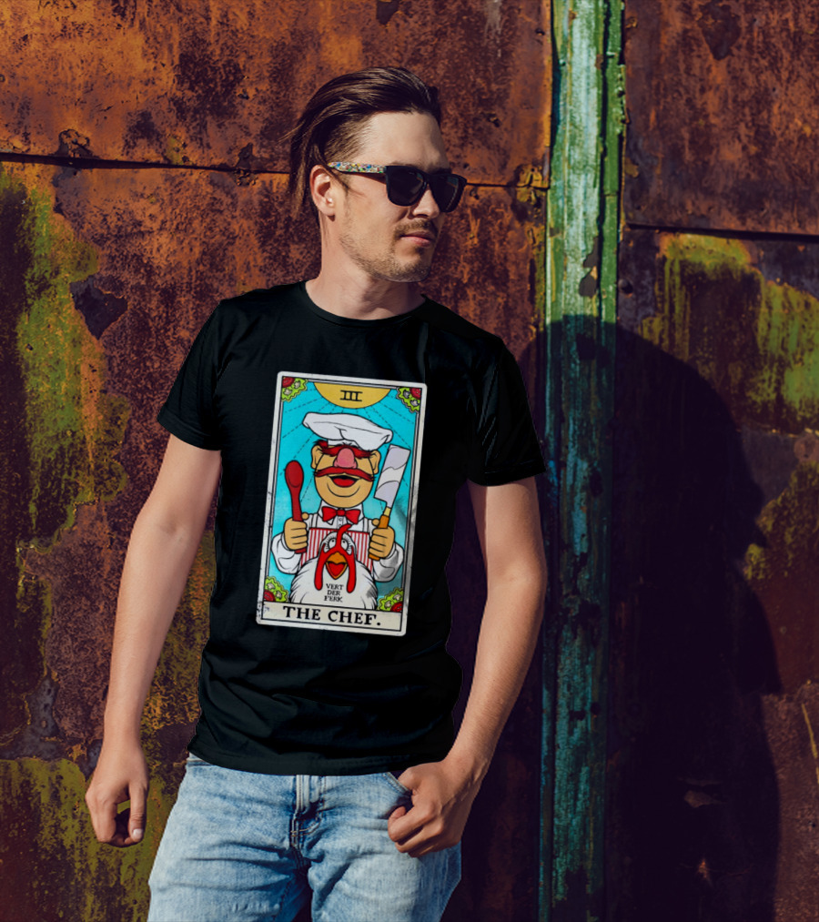 The Chef Tarot Card Vert Der Ferk Spoon Cleaver Chicken T-Shirt