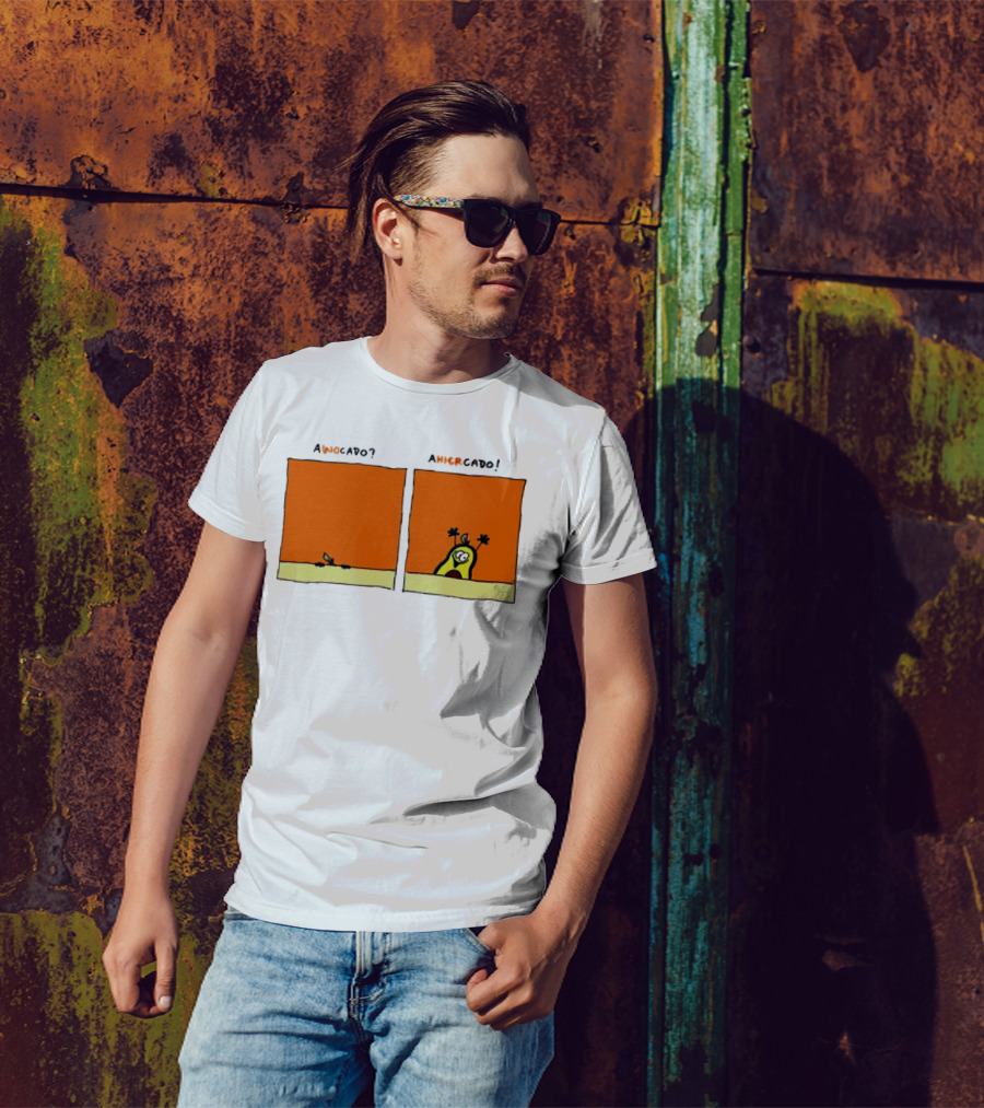 Awocado Ahiercado Funny Avocado Comic Two Panel Joke T-Shirt