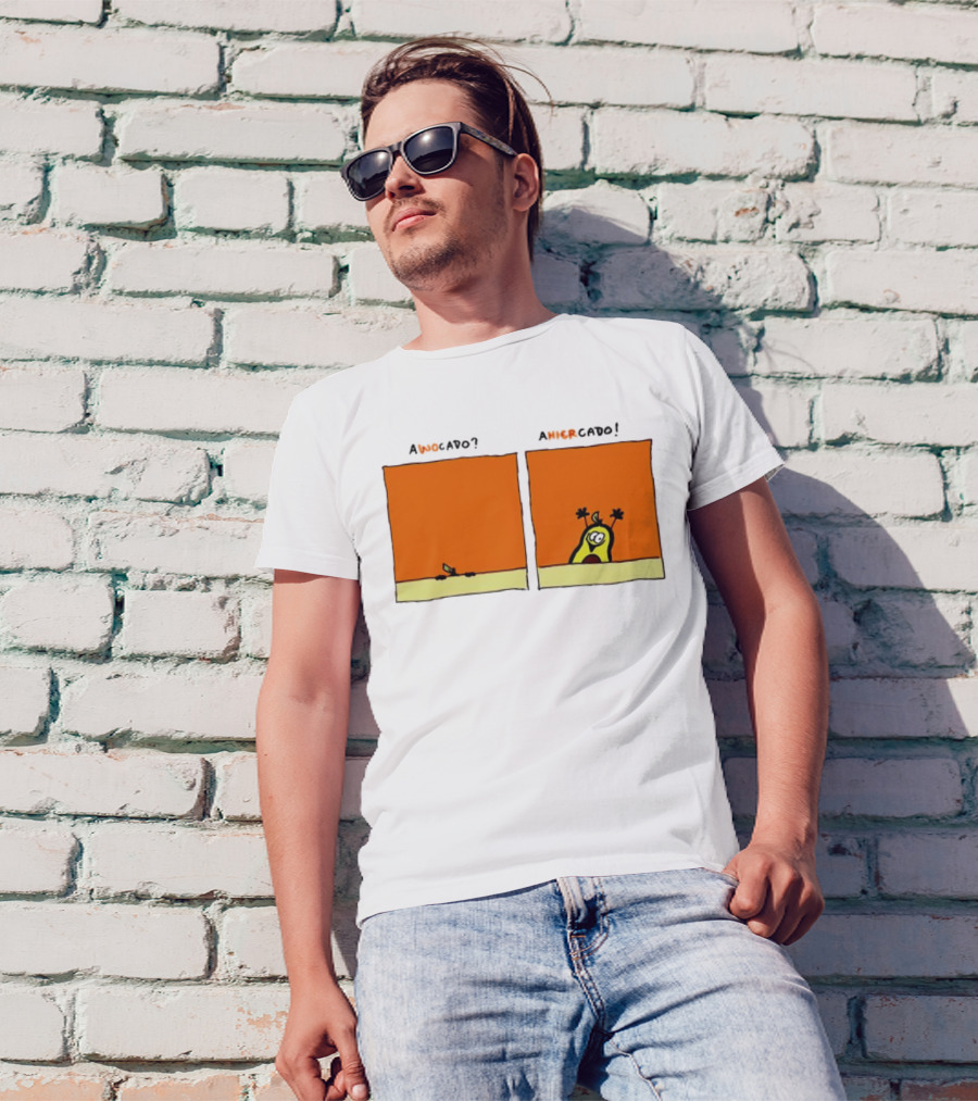 Awocado Ahiercado Funny Avocado Comic Two Panel Joke T-Shirt