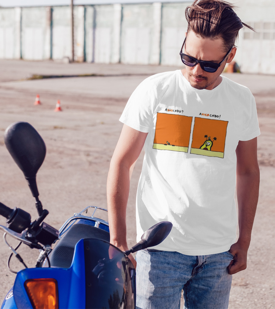 Awocado Ahiercado Funny Avocado Comic Two Panel Joke T-Shirt