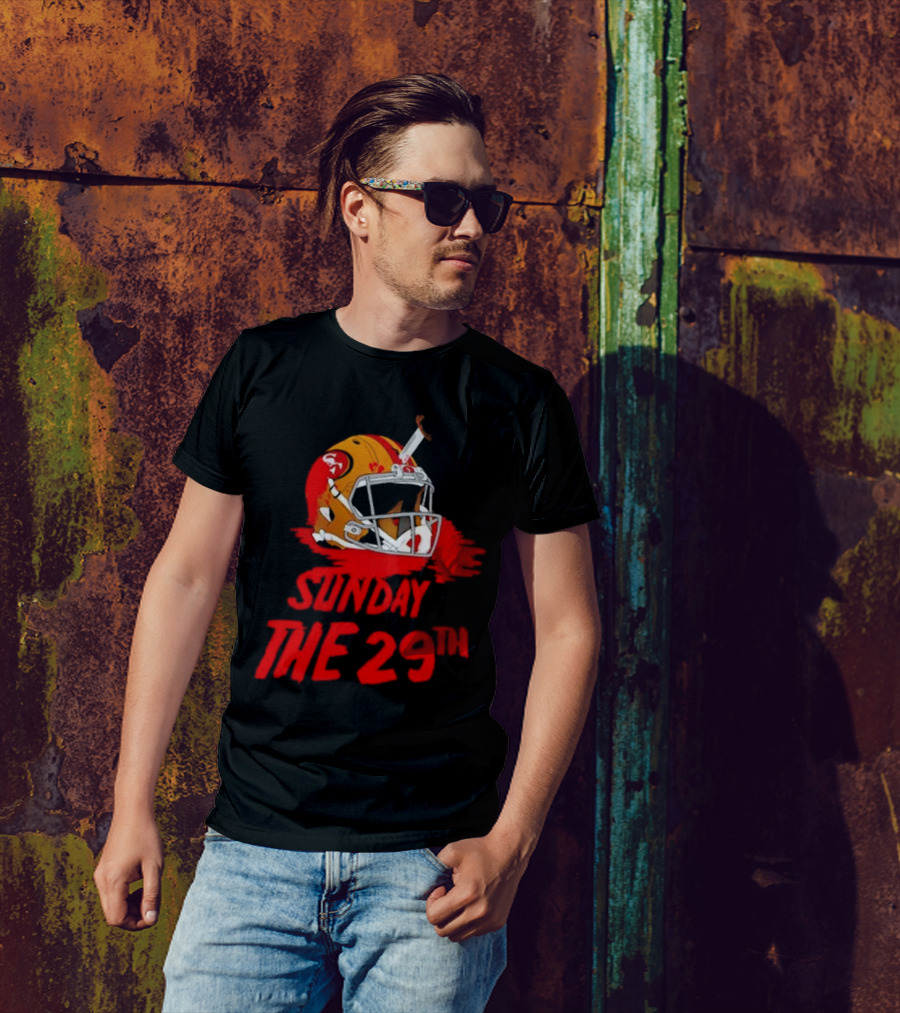 Sunday The 29th Football Helmet Horror Crossover T-Shirt