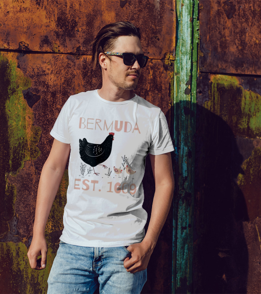 Bermuda Chicken Est. 1609 With Chicks T-Shirt