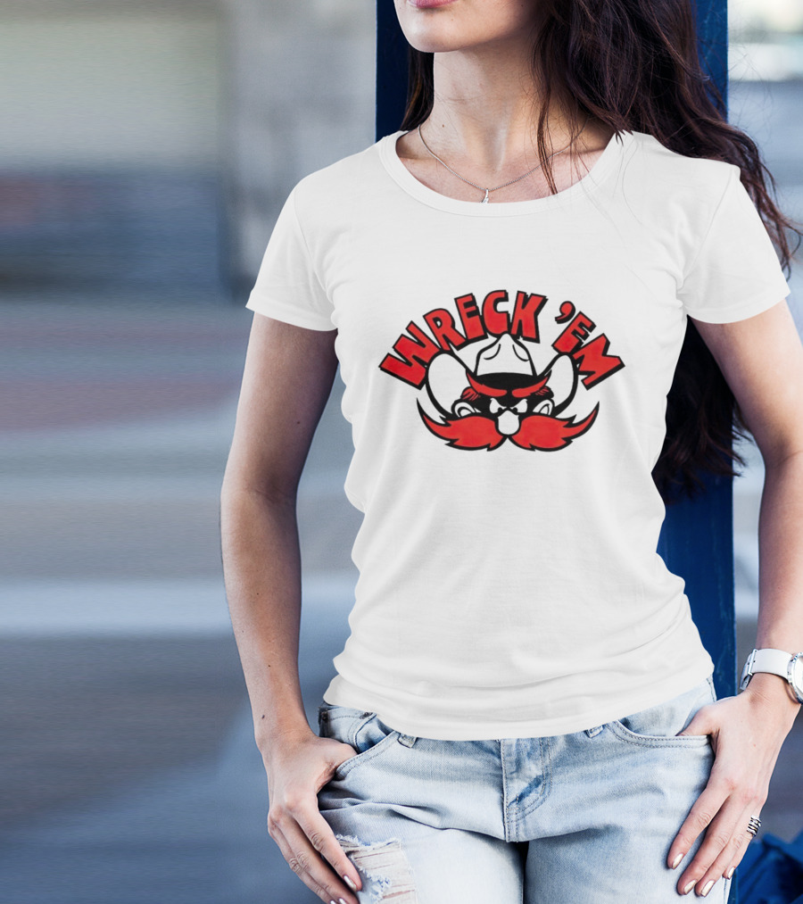 Texas Tech Wreck 'Em Raider Red Cowboy Mustache T-Shirt