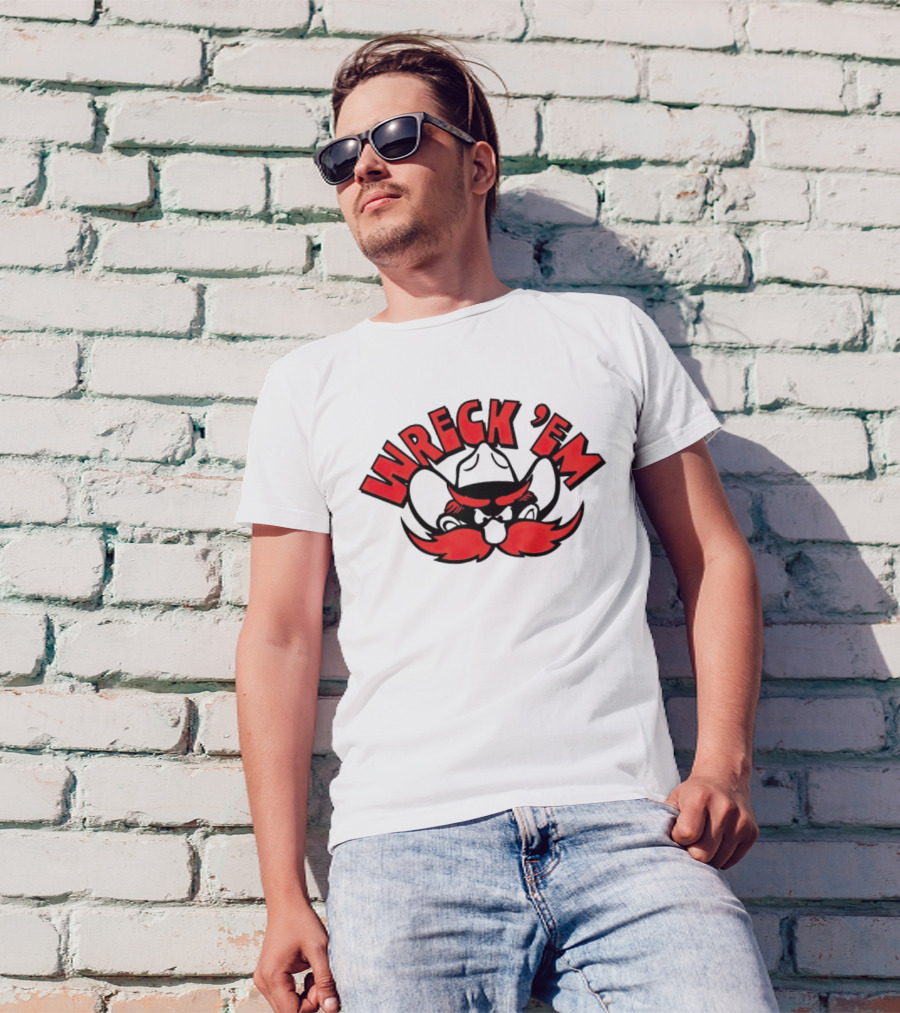 Texas Tech Wreck 'Em Raider Red Cowboy Mustache T-Shirt