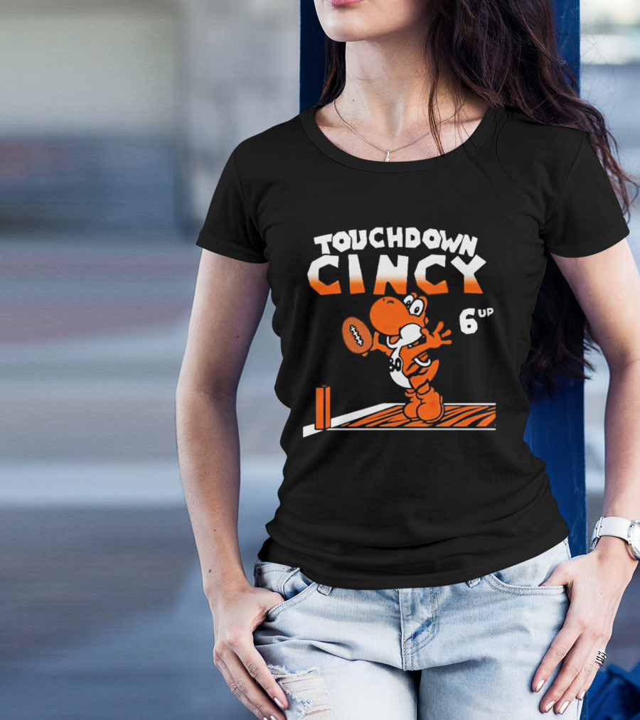 Touchdown Cincy Football Celebration Cartoon 6 Up T-Shirt