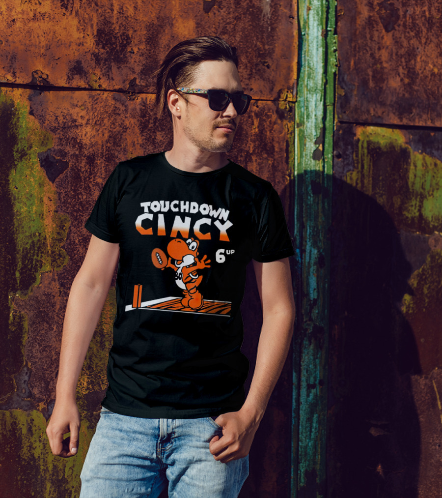 Touchdown Cincy Football Celebration Cartoon 6 Up T-Shirt