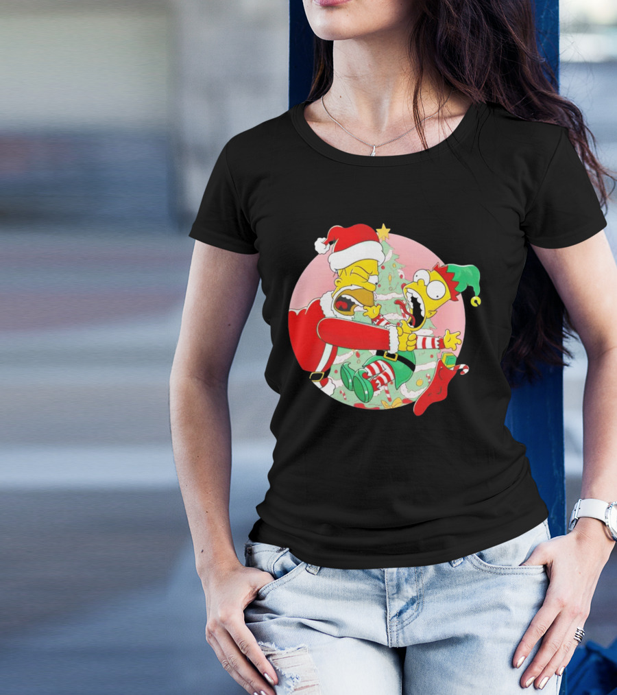 You Are Not Santa's Helper Animated Christmas Family Fight T-Shirt
