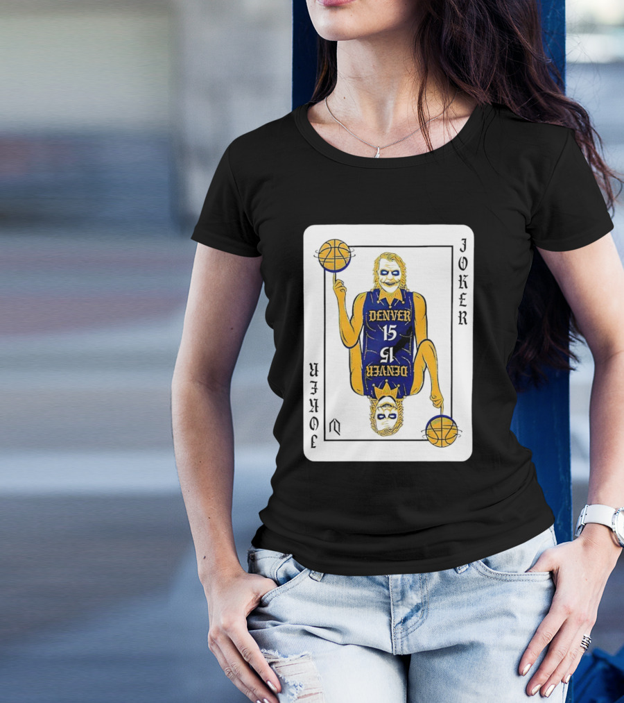 Nikola Jokić Denver Nuggets Joker Card Playing Basketball T-Shirt