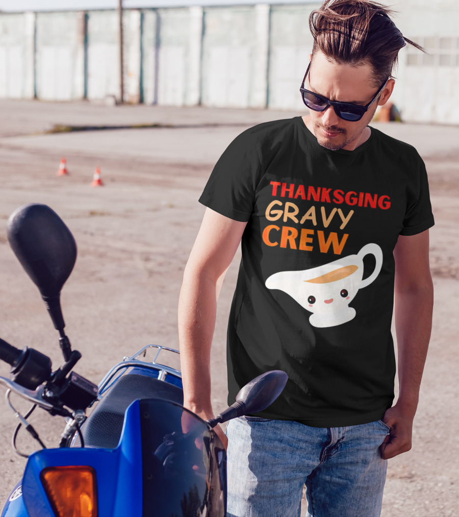 Thanksgiving Gravy Crew Smiling Saucy Boat T-Shirt