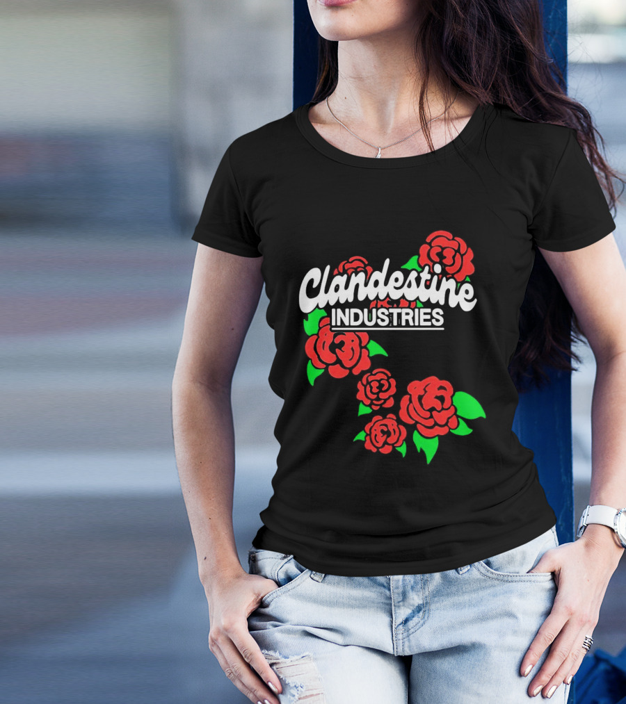 Clandestine Industries Intricate Brand Of Roses T-Shirt