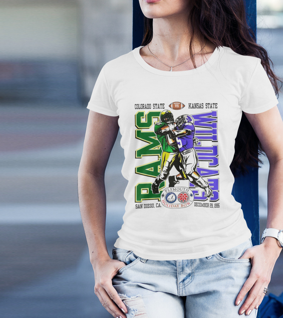 Colorado State Rams Vs Kansas State Wildcats Plymouth Holiday Bowl December 29 1995 San Diego CA T-Shirt