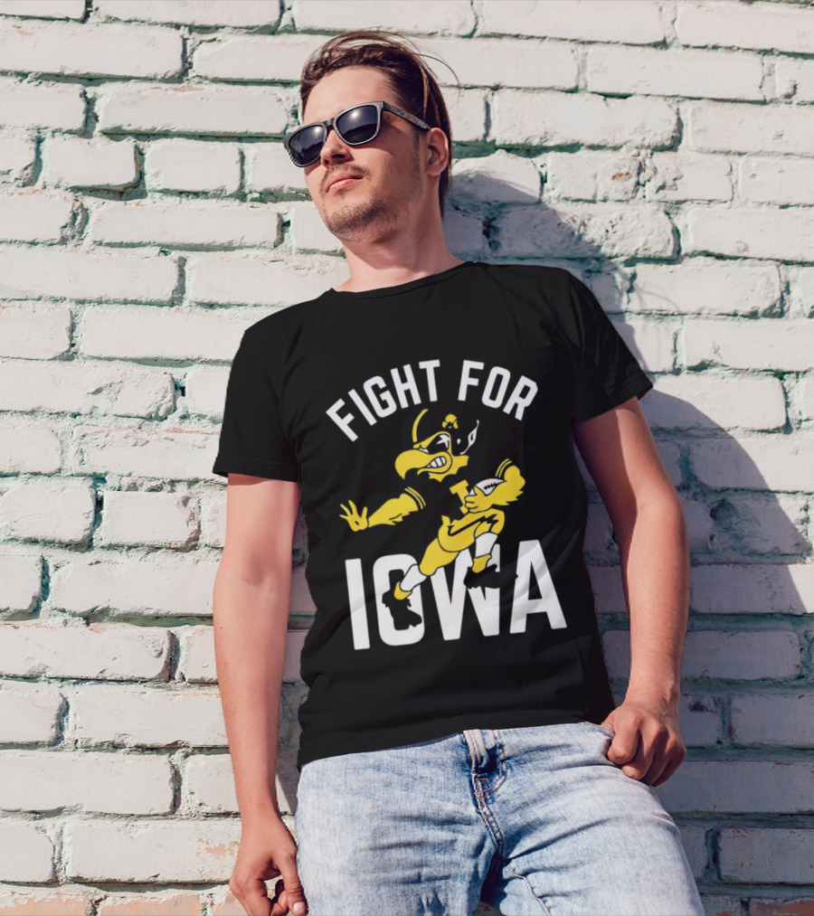 Iowa Hawkeyes Fight For Iowa Mascot Football T-Shirt