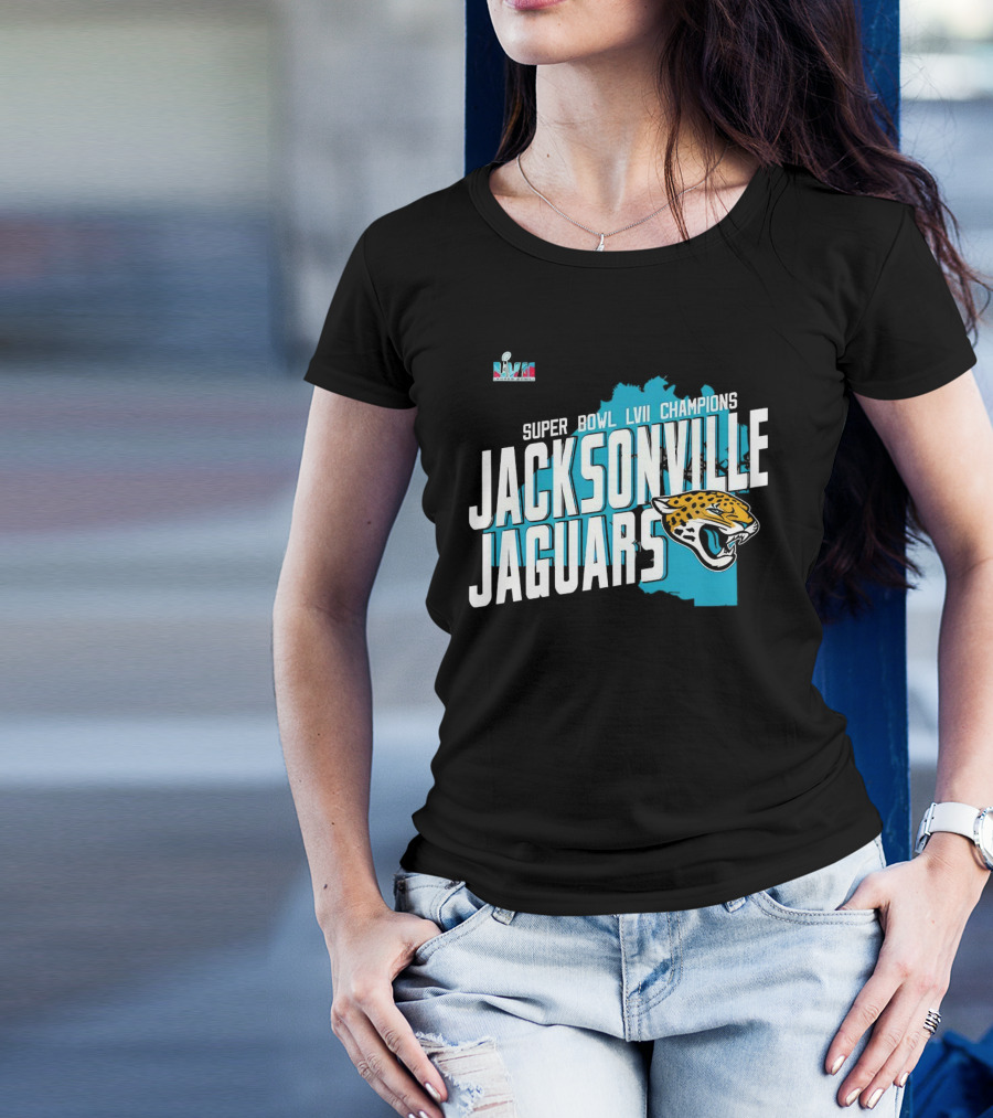 Jacksonville Jaguars Super Bowl LVII Champions Logo And Map T-Shirt