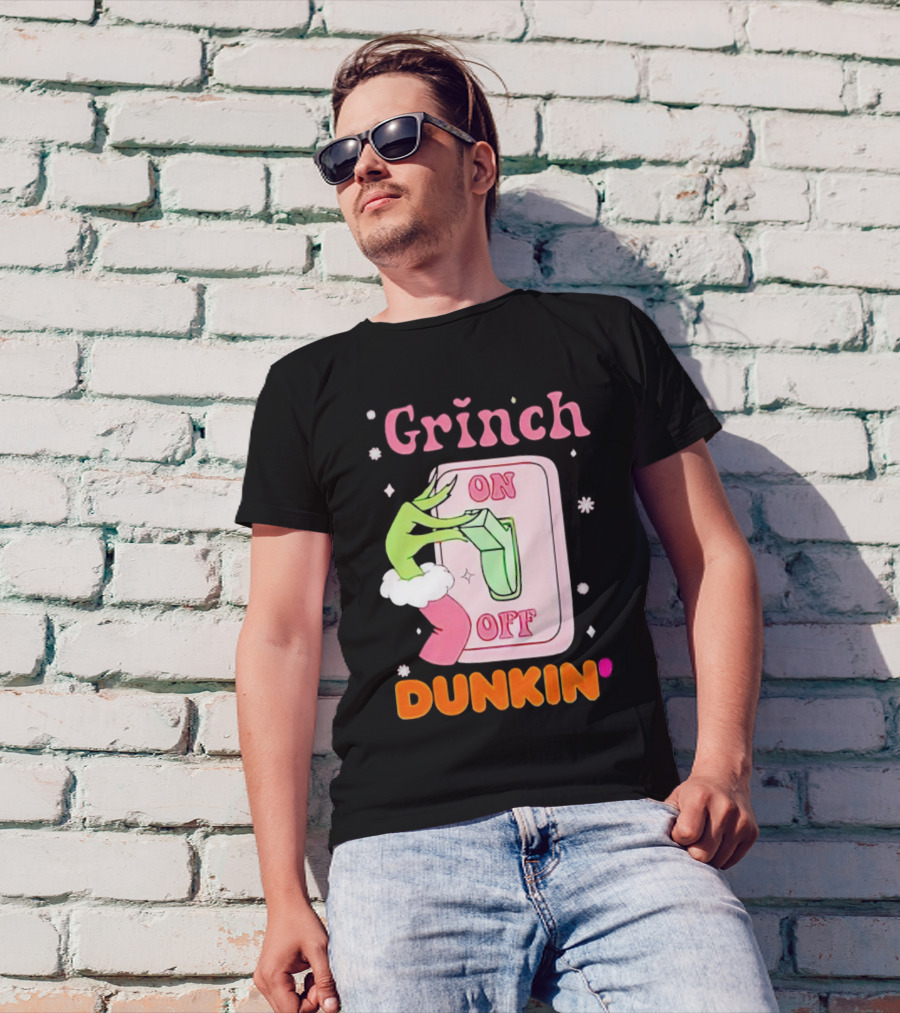 Grinch On Off Dunkin Switch Hand Lever T-Shirt