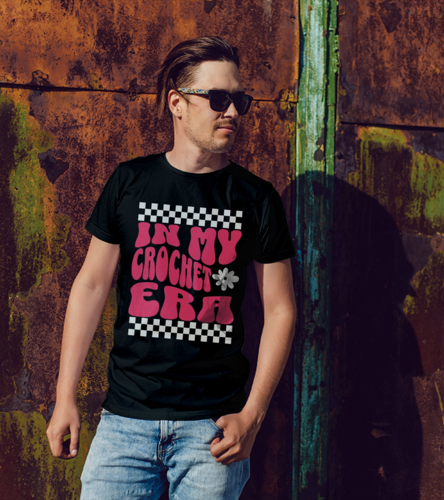 In My Crochet Era Checkerboard Flower Power T-Shirt